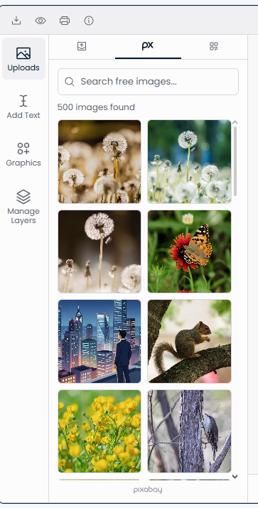 Settings — Pixabay API key field