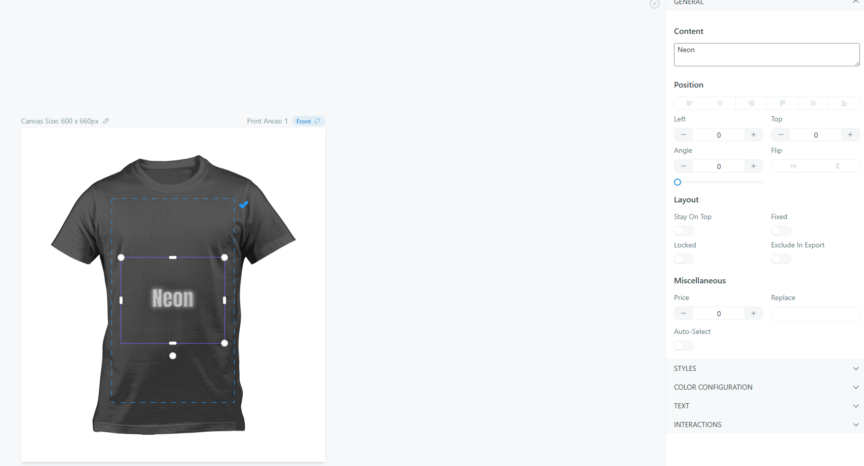 Product Builder — neon text on dark background