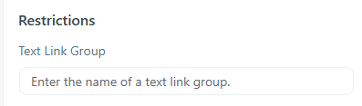 Product Builder — Text Link Group field