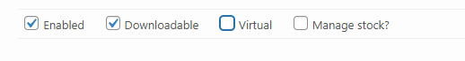 Product data — Downloadable checkbox