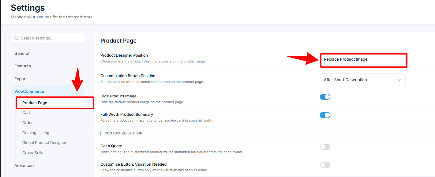 Settings β product designer position