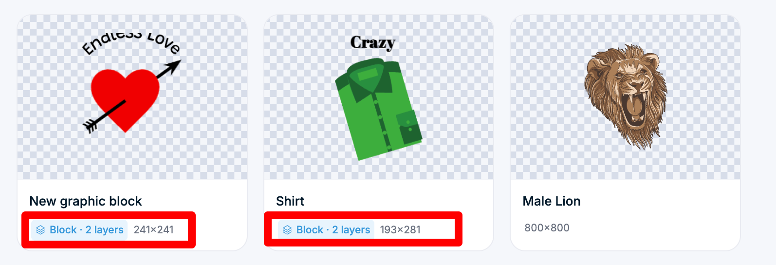 Grafikraster – Blockkarte mit Block-Badge und Ebenenanzahl